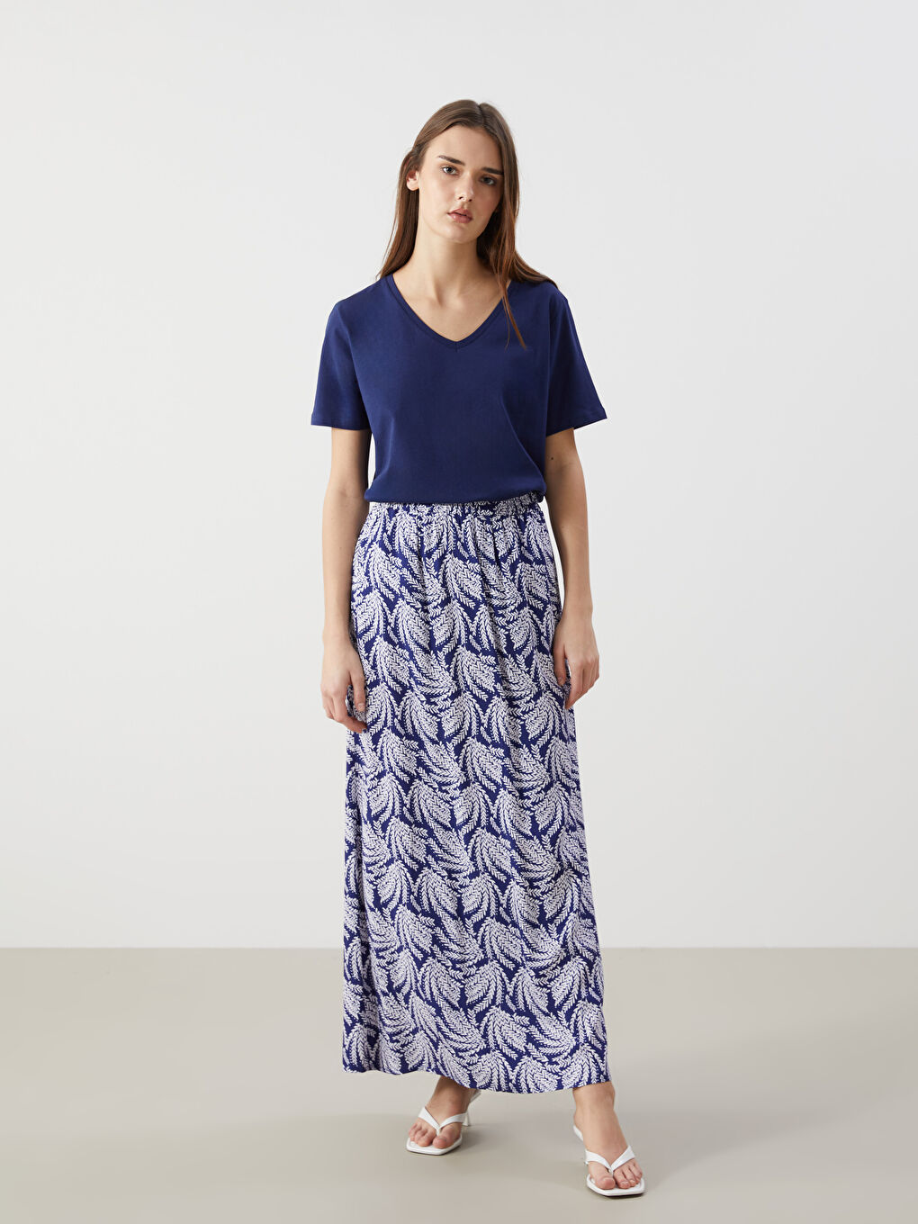 Jupe à Taille Élastiquée à Motifs pour Femmes