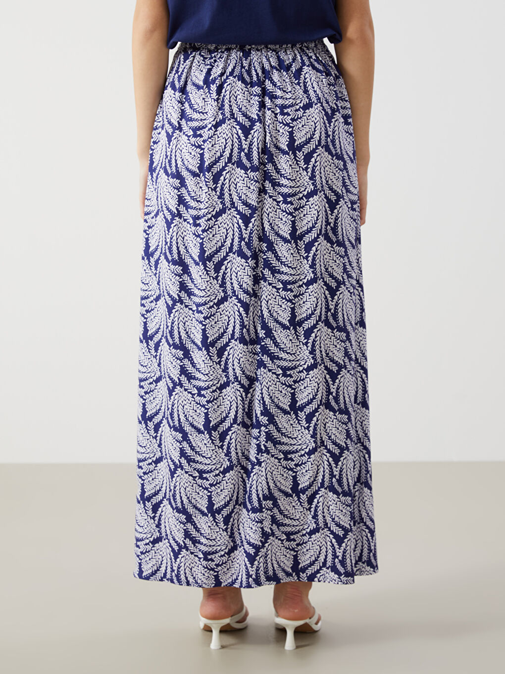 Jupe à Taille Élastiquée à Motifs pour Femmes-3