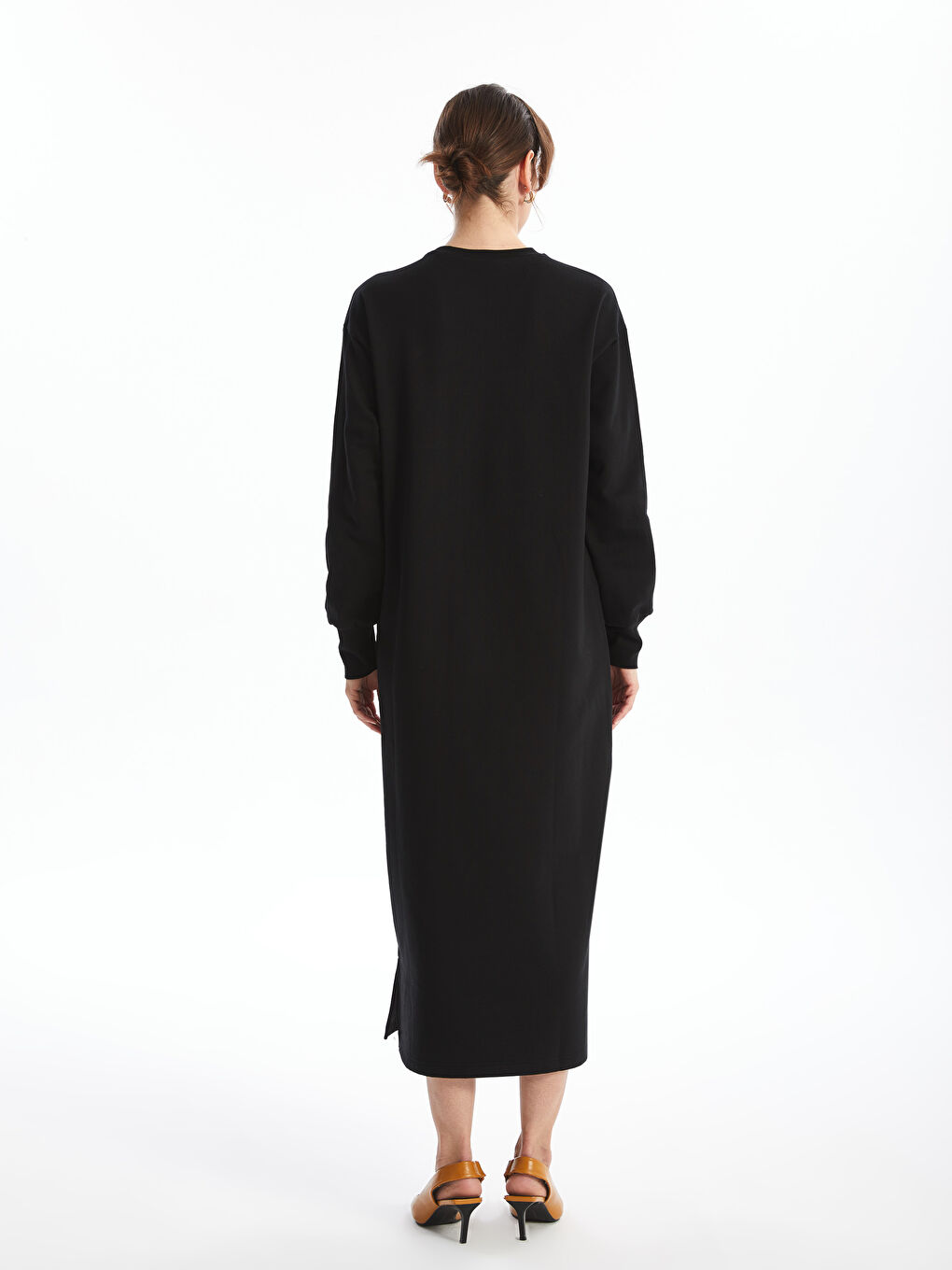 Crew Neck Women's Sweatshirt Dress -W4EJ07Z8-RQL
