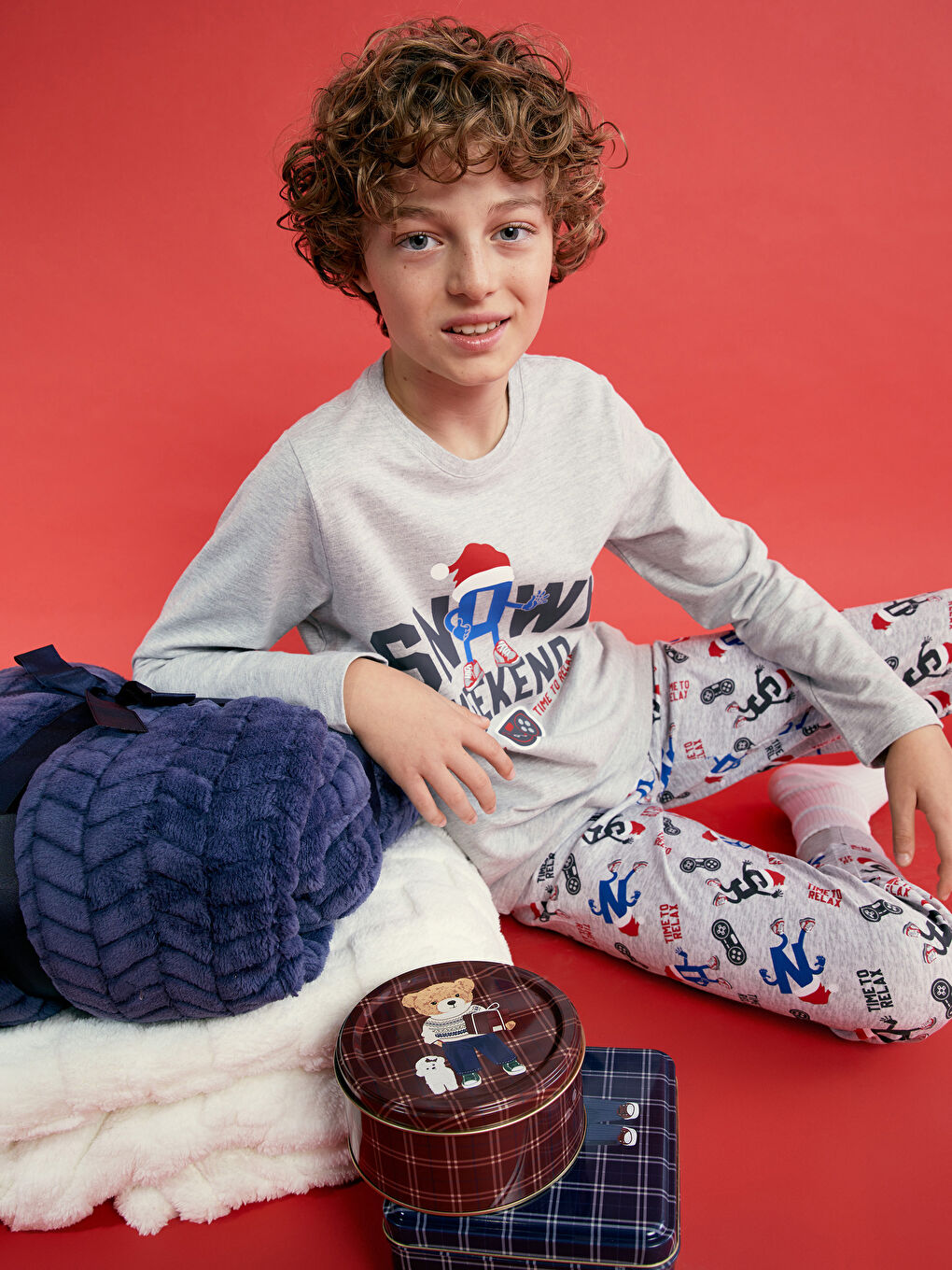 Christmas Themed Boys' Pyjama Set -W4EJ21Z4-L8Q