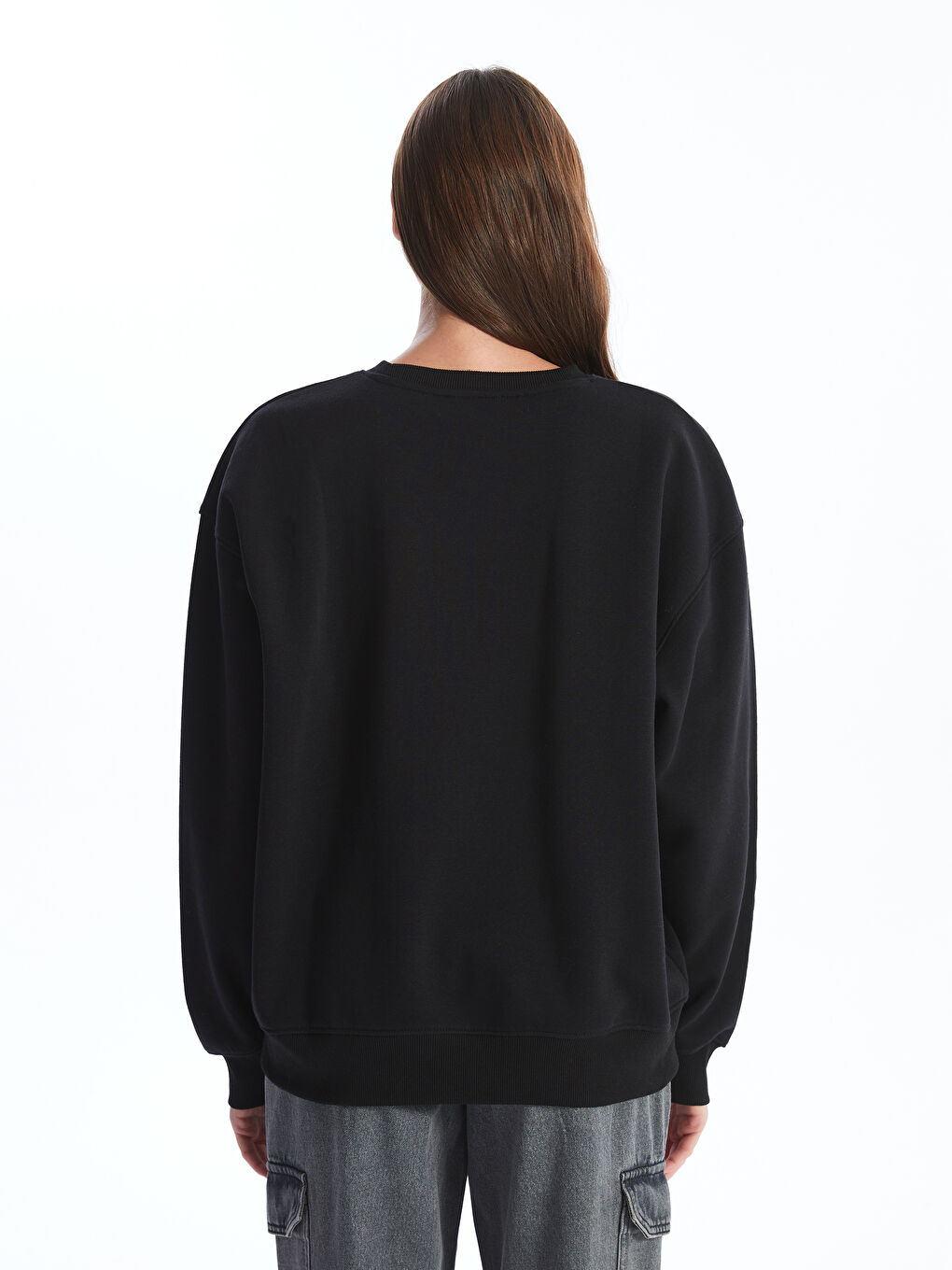 XSIDE Bisiklet Yaka Baskılı Uzun Kollu Kadın Sweatshirt -W4EJ68Z8-CVL