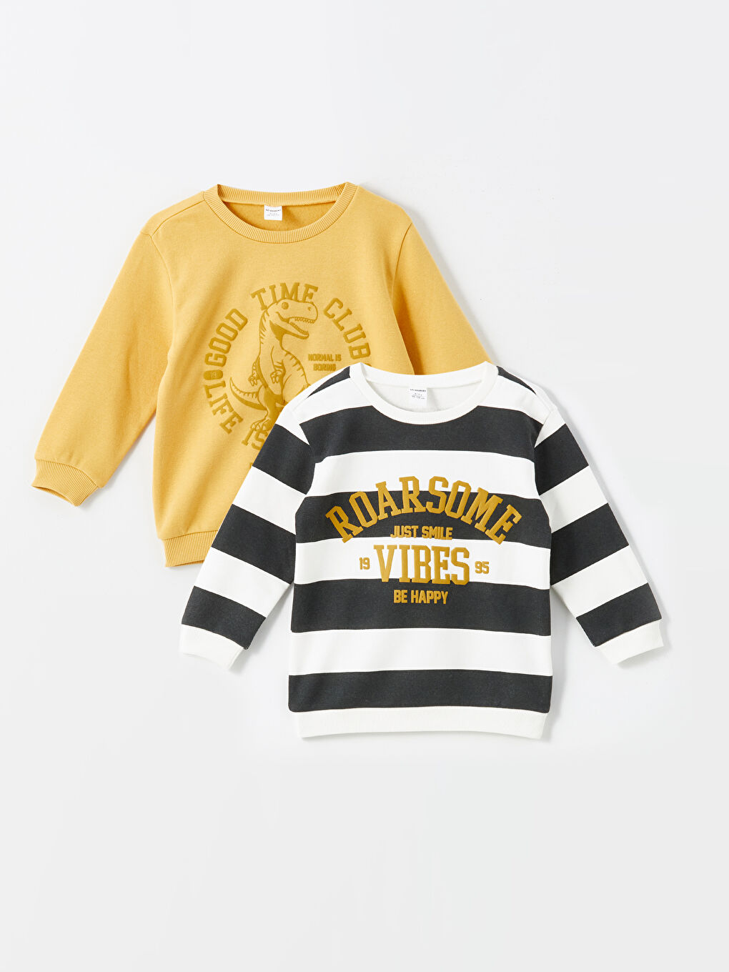 LCW Kids Crew Neck Printed Thick Boys' Sweatshirt 2 Pack -W4EK51Z1-G4N