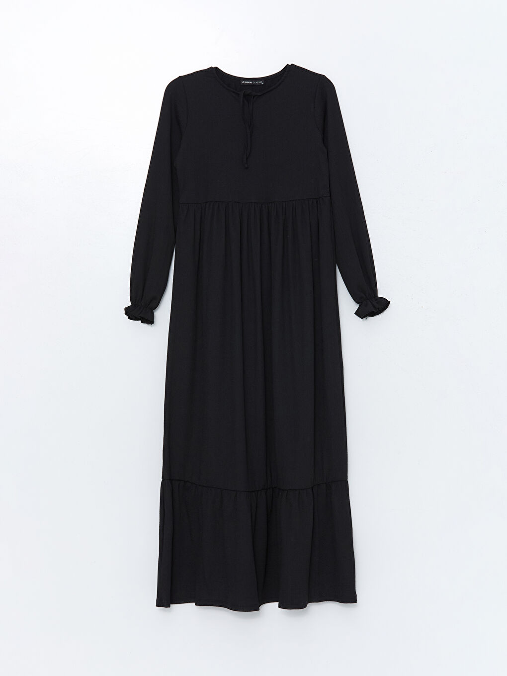 فستان للسيدات بياقة مربوطة ومزخرف-4