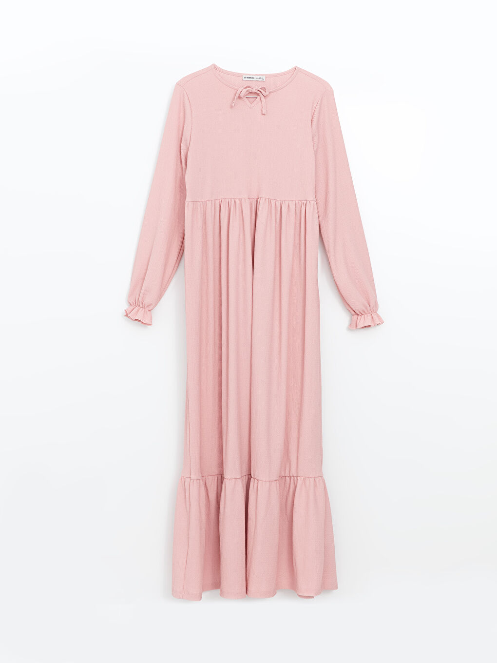 Tie Neck Textured Women's Dress-4