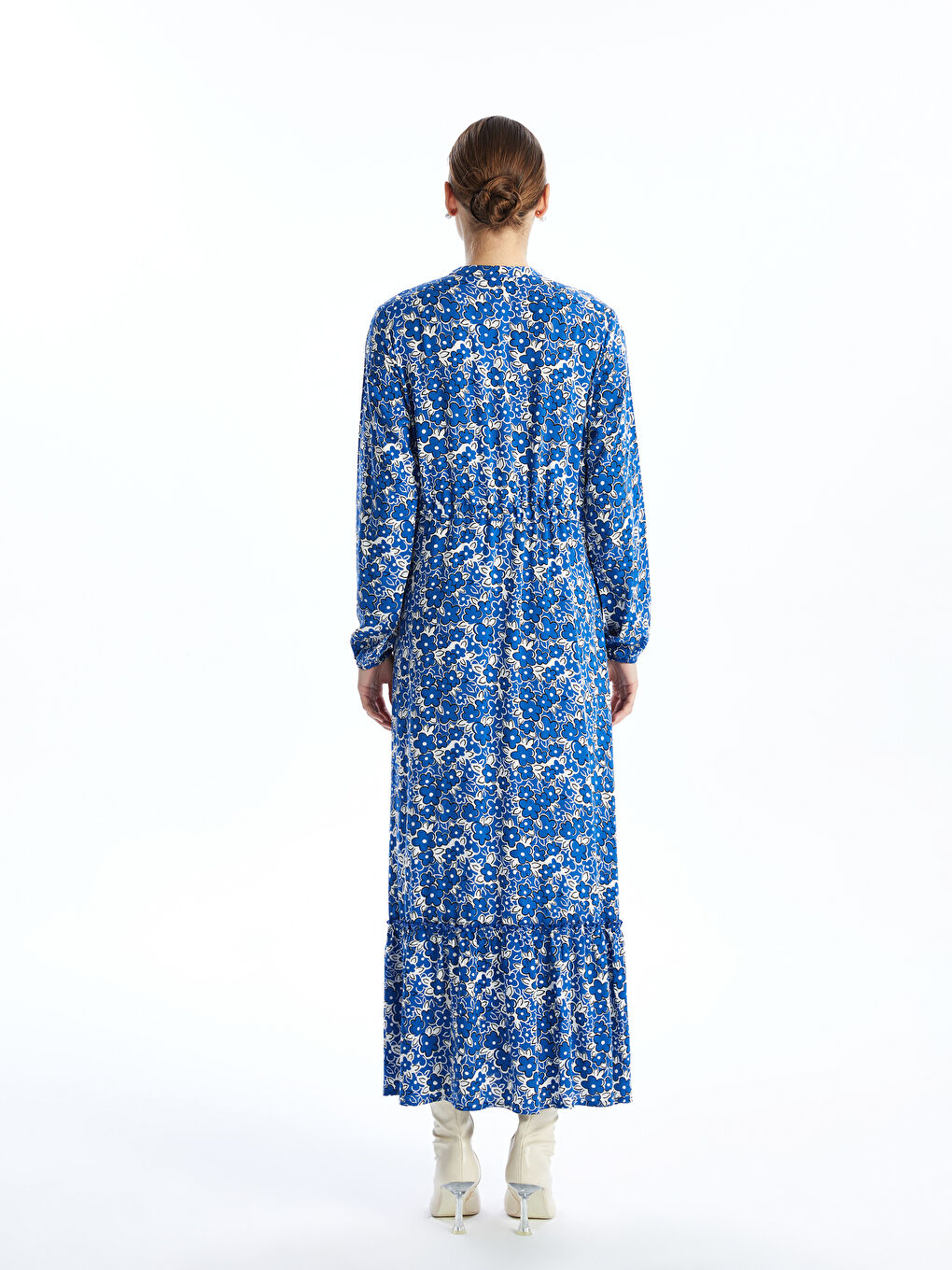 Grandad Collar Patterned Women's Dress -W4EK88Z8-LQQ