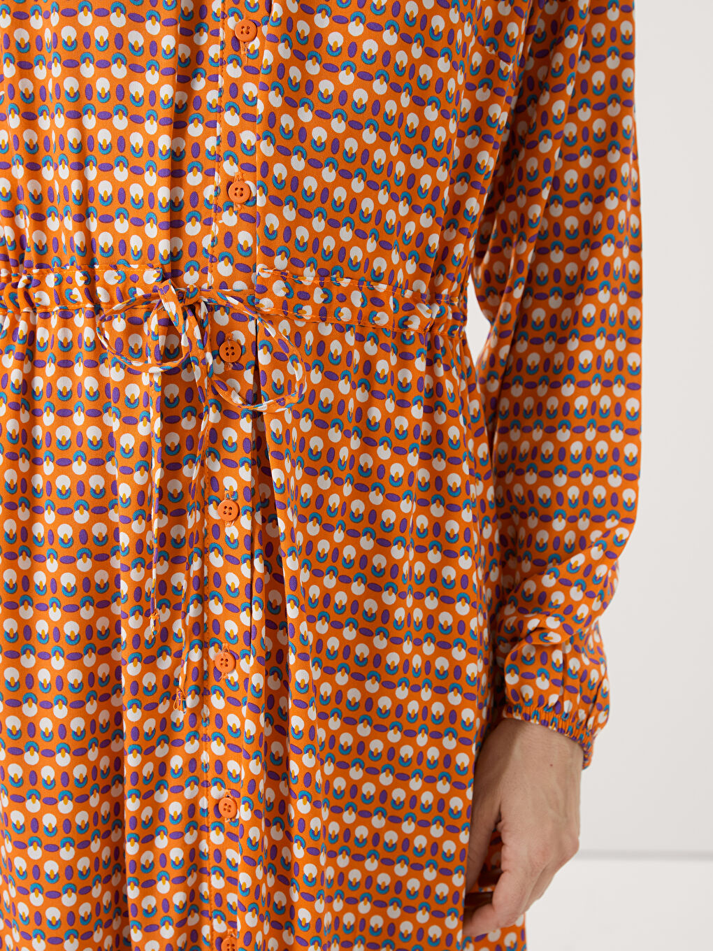 Robe à motifs pour Femmes à Col Mao-2