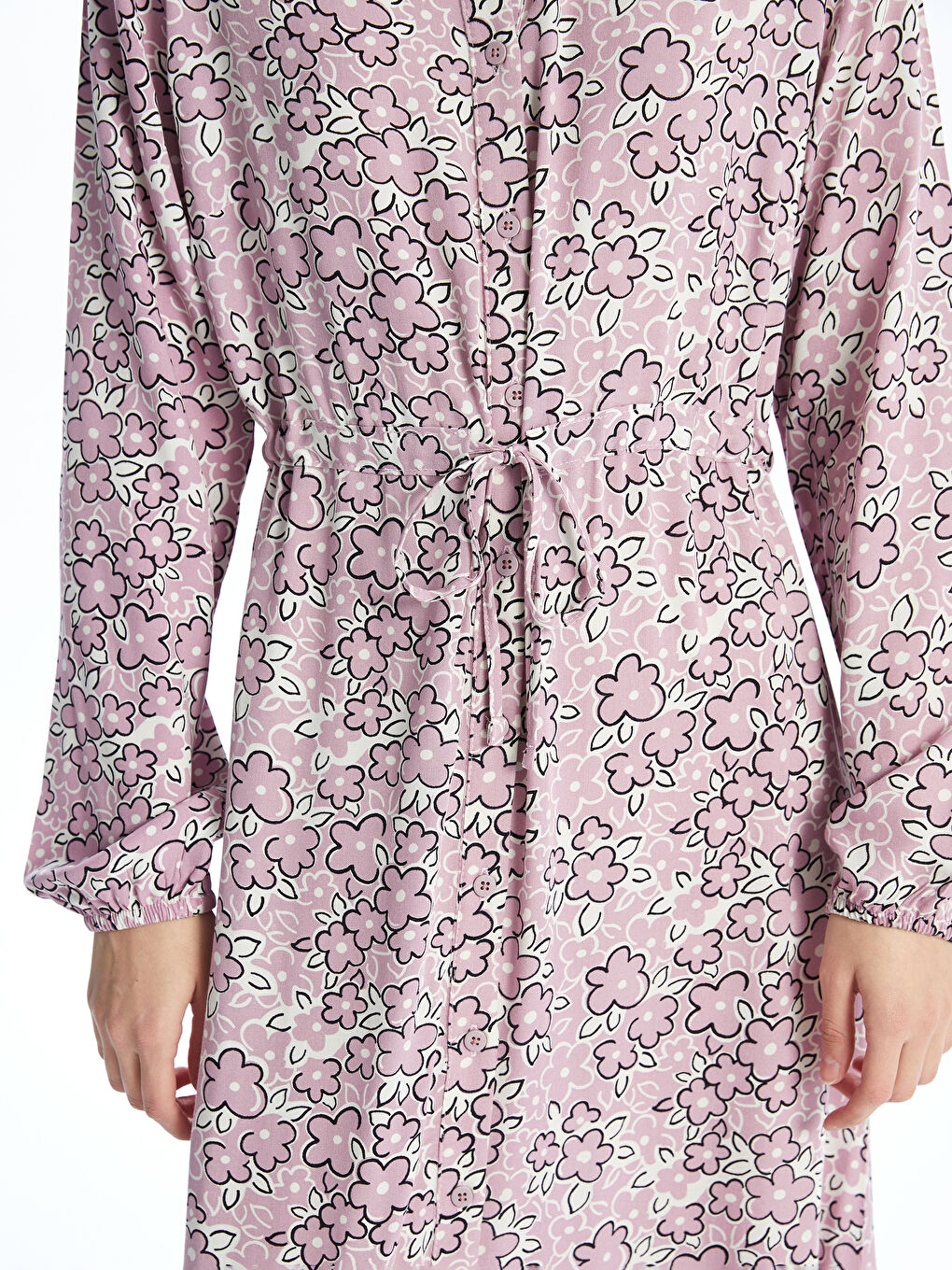 Grandad Collar Patterned Women's Dress -W4EK88Z8-LT8