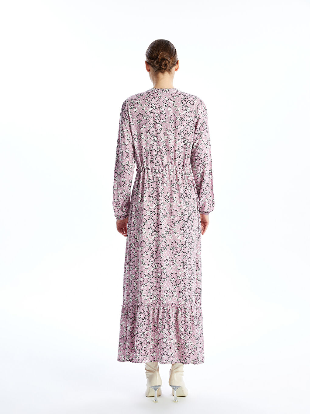 Grandad Collar Patterned Women's Dress -W4EK88Z8-LT8