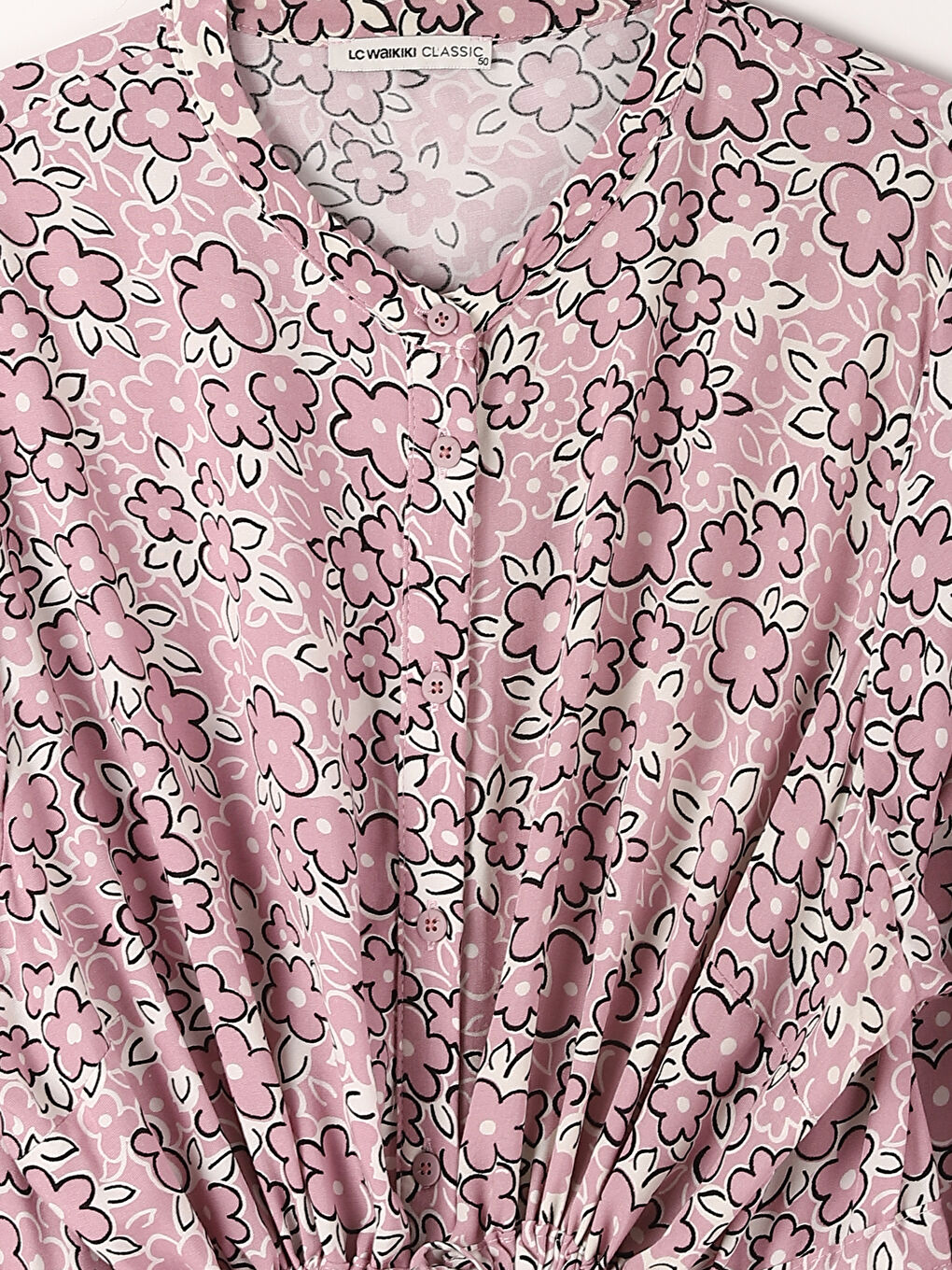Grandad Collar Patterned Women's Dress -W4EK88Z8-LT8