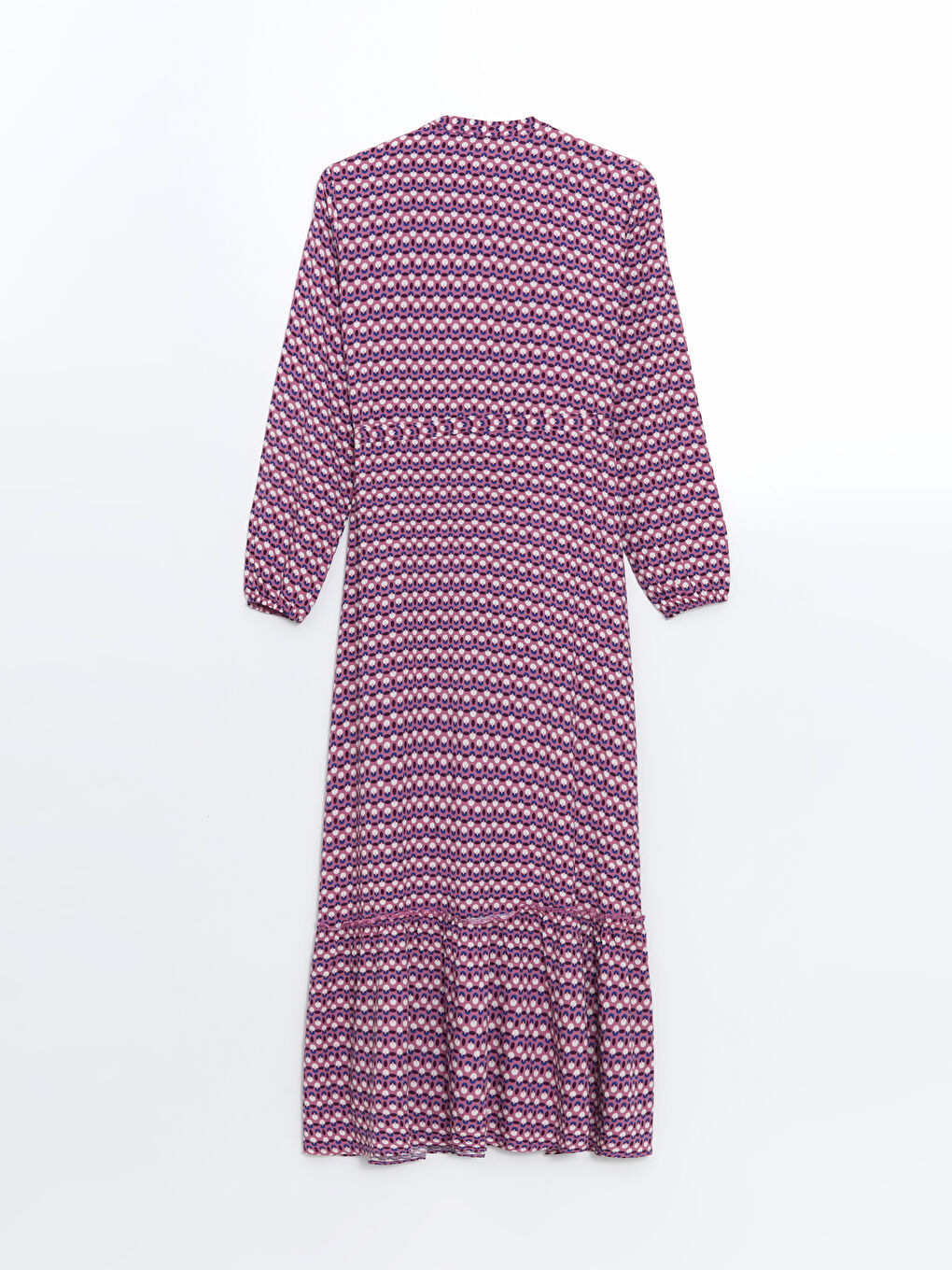 Жіноча візерунчаста сукня з коміром-стійкою-5