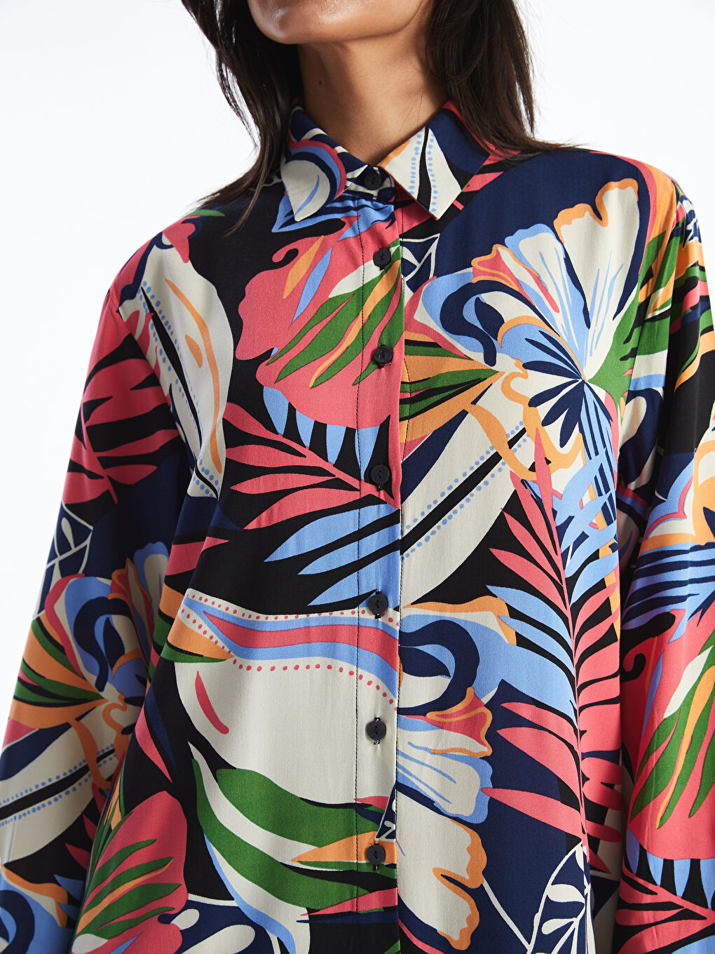 فستان قميص منقوش للسيدات-2