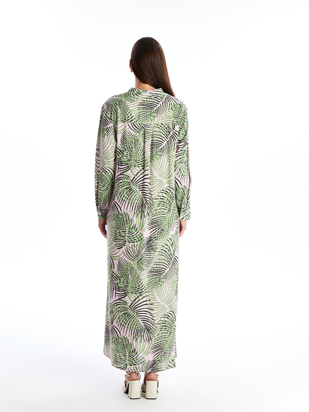 Patterned Women's Shirt Dress-3