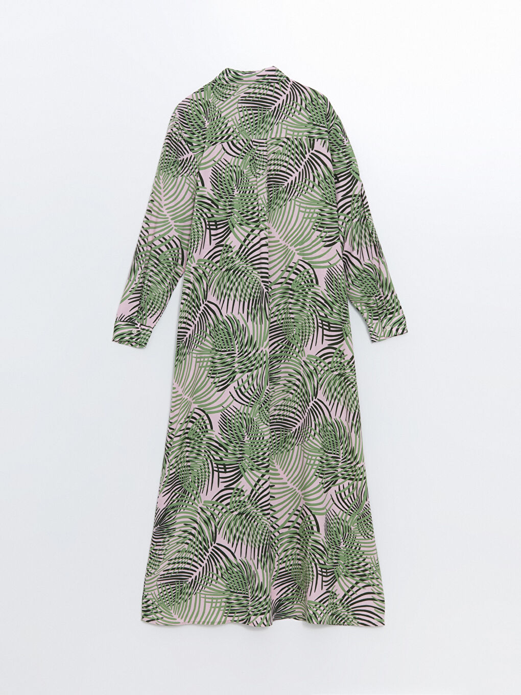 Patterned Women's Shirt Dress-5