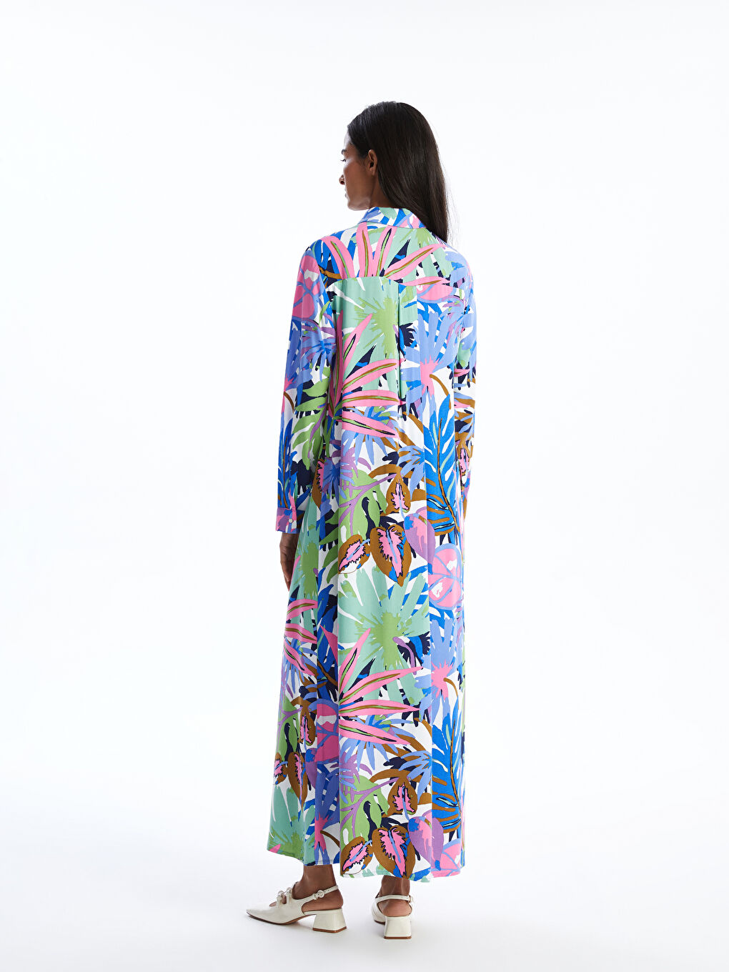 Patterned Women's Shirt Dress-3