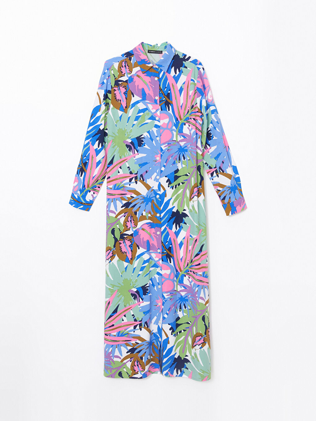 Patterned Women's Shirt Dress-4