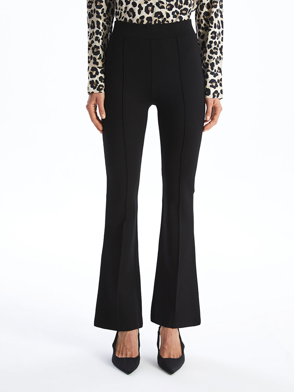 Elasticated Waist Slim Fit Women's Trousers-1