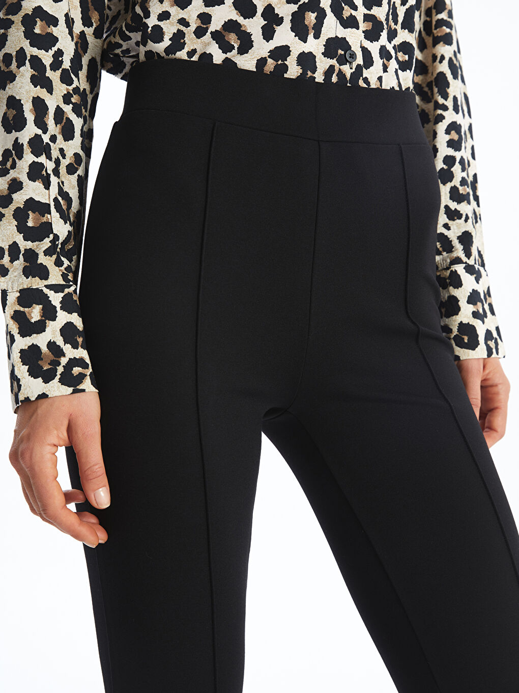 Elasticated Waist Slim Fit Women's Trousers-2