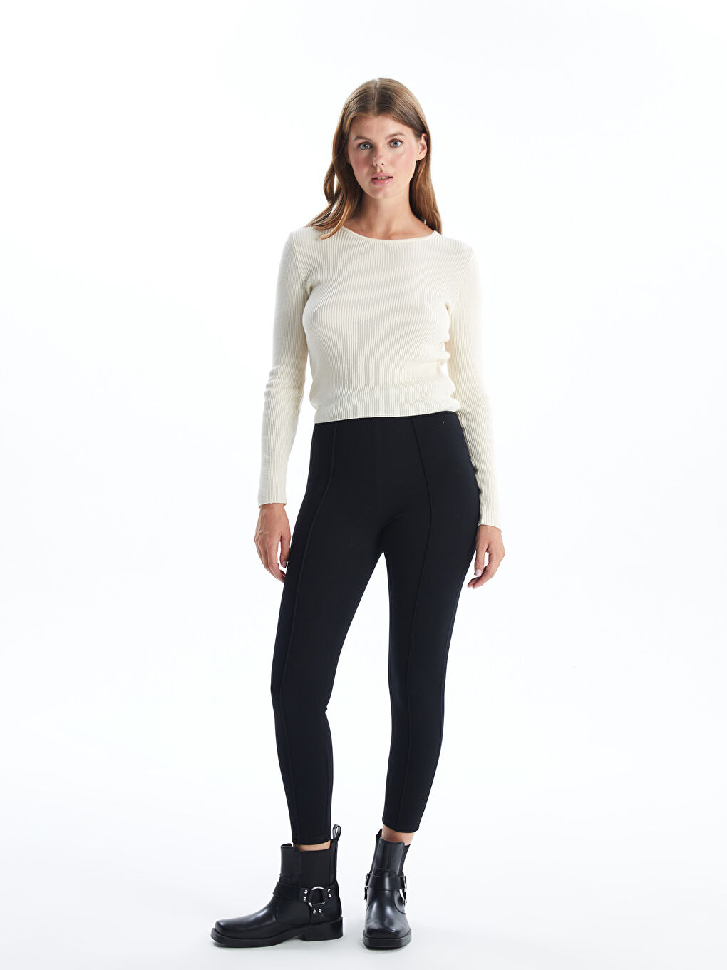 LCW Vision Leggings Für Damen Mit Elastischem Bund -W4EL03Z8-CVL