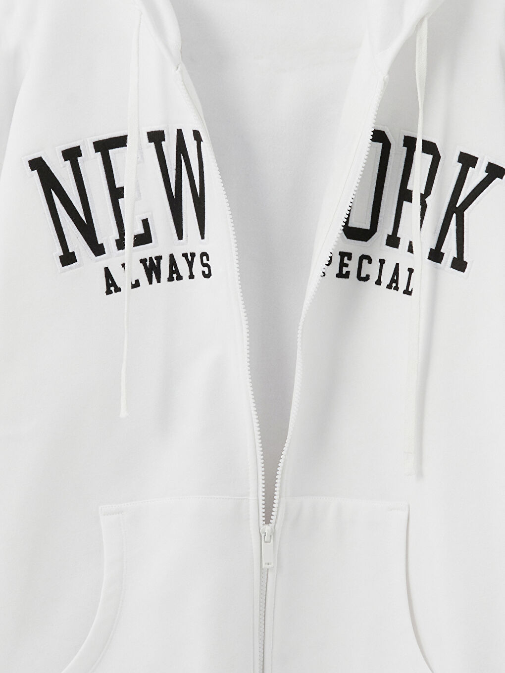 New York Embroidered Women's Thick Zip-Up Sweatshirt-6