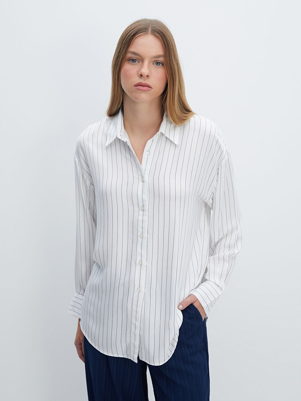 Striped Oversize Women's Shirt