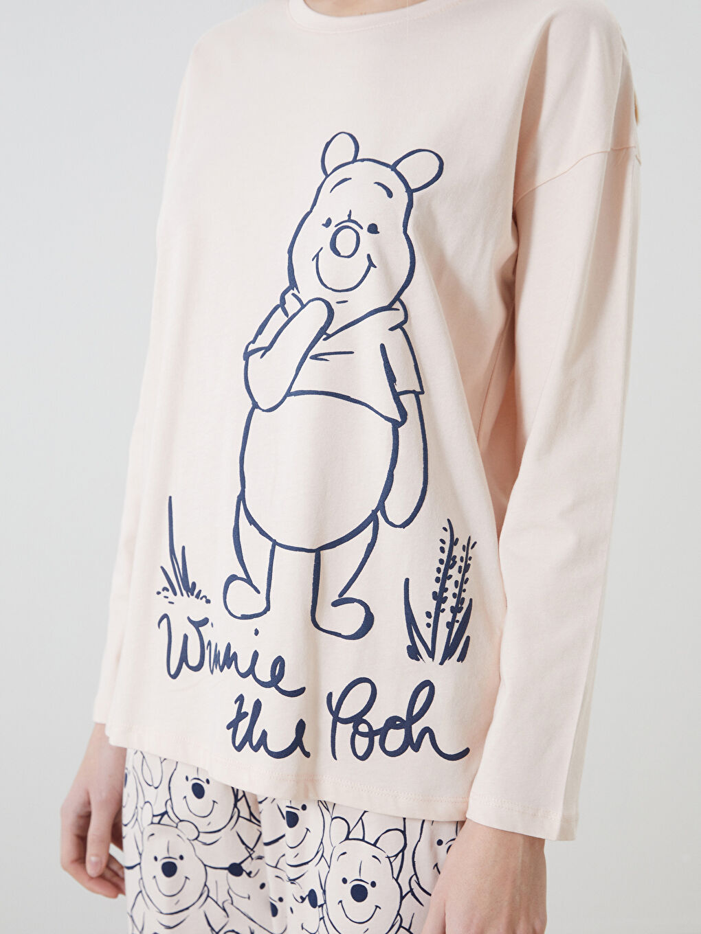 LCW DREAM Pembe Bisiklet Yaka Winnie the Pooh Baskılı Kadın Pijama Takımı - 2