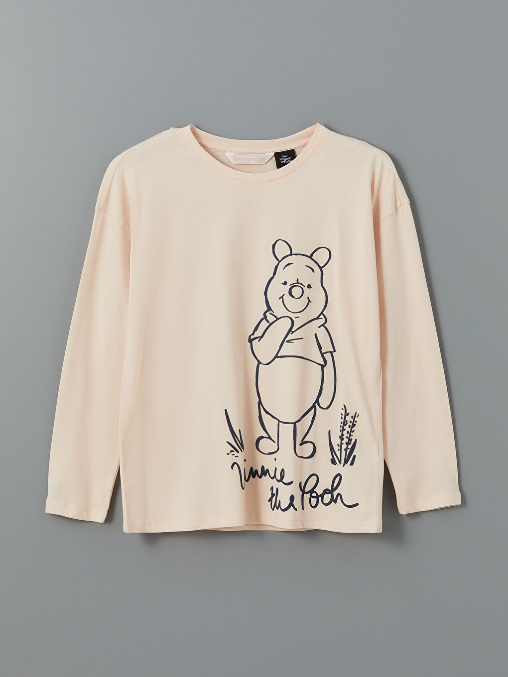 LCW DREAM Uçuk Pembe Baskılı Bisiklet Yaka Winnie the Pooh Baskılı Kadın Pijama Takımı - 1