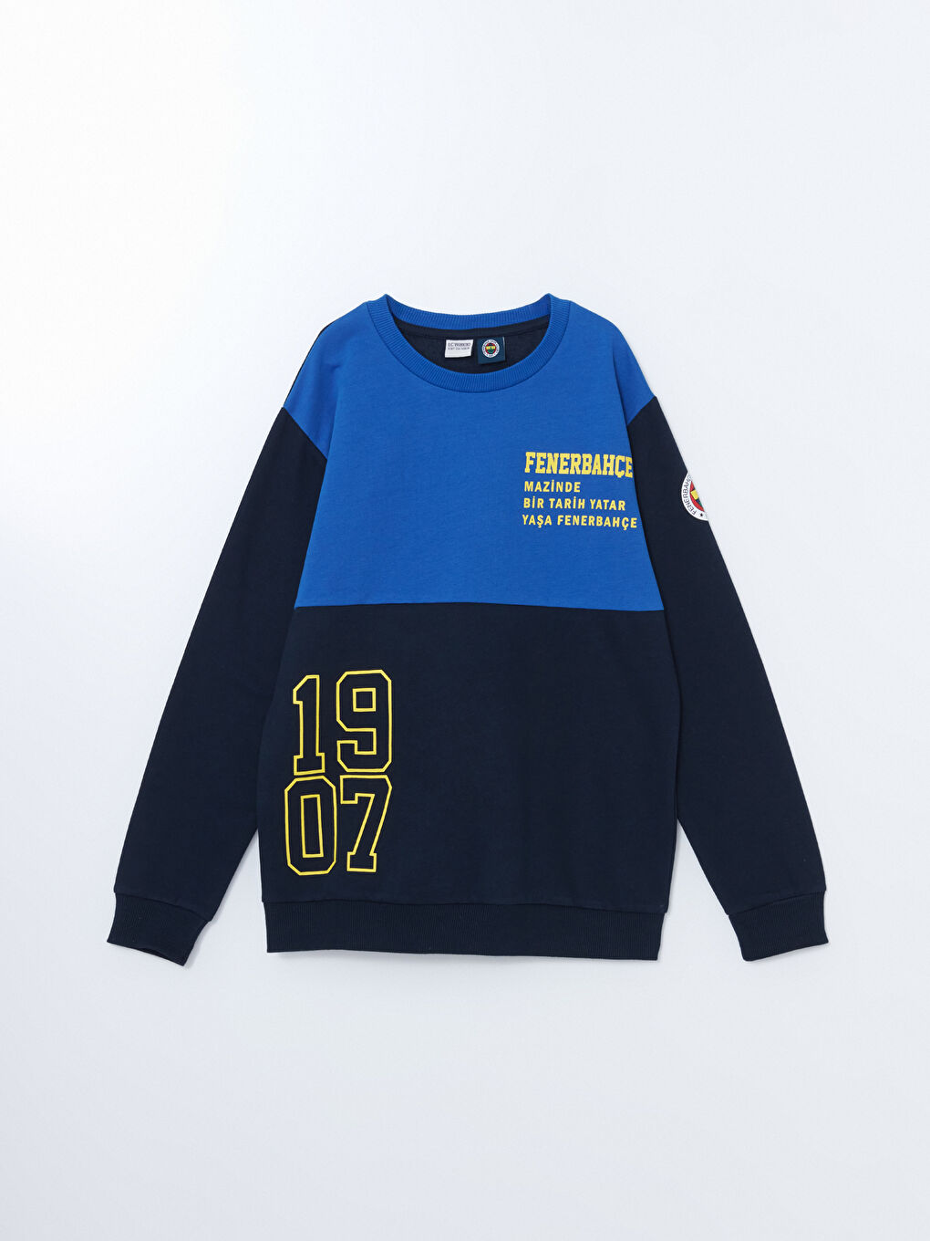 LCW Kids Lacivert Bisiklet Yaka Fenerbahçe Baskılı Erkek Çocuk Sweatshirt