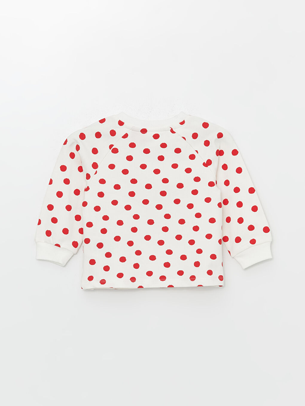 Ekru Bisiklet Yaka Minnie Mouse Baskılı Kız Bebek Sweatshirt-1