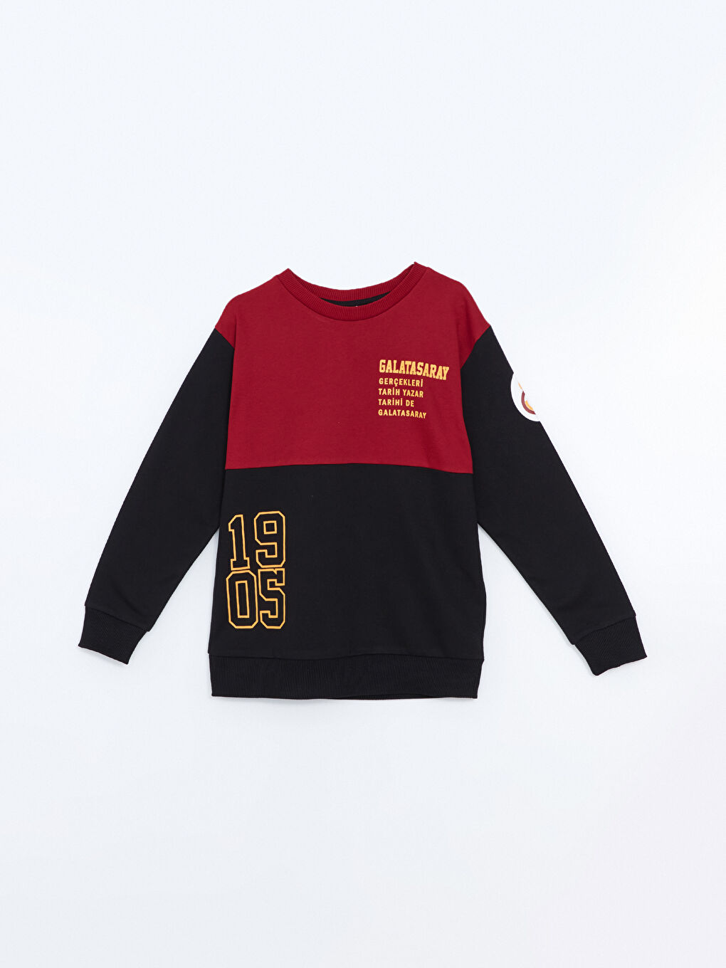 LC WAIKIKI Yeni Siyah Bisiklet Yaka Galatasaray Baskılı Erkek Çocuk Sweatshirt