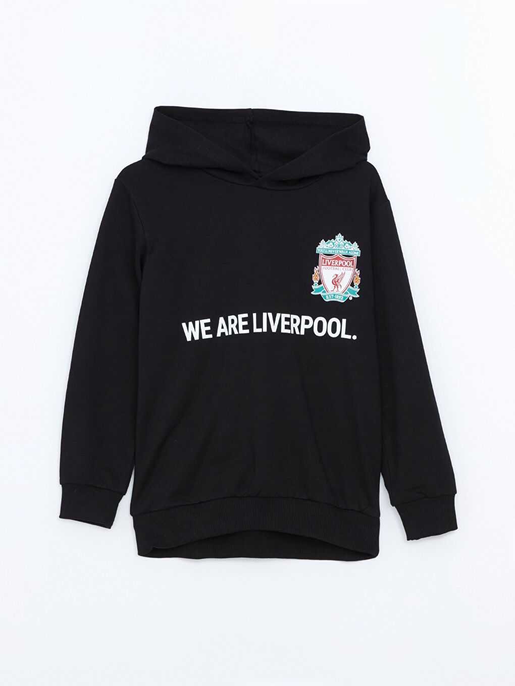 LCW Kids Yeni Siyah Kapüşonlu Liverpool Baskılı Erkek Çocuk Sweatshirt