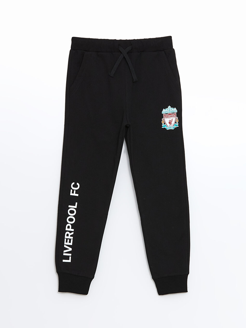 LCW Kids Yeni Siyah Beli Lastikli Liverpool Baskılı Erkek Çocuk Jogger Eşofman Altı