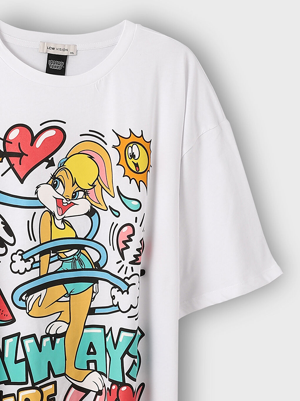 Crew Neck Printed Short Sleeve Women's T-Shirt-3