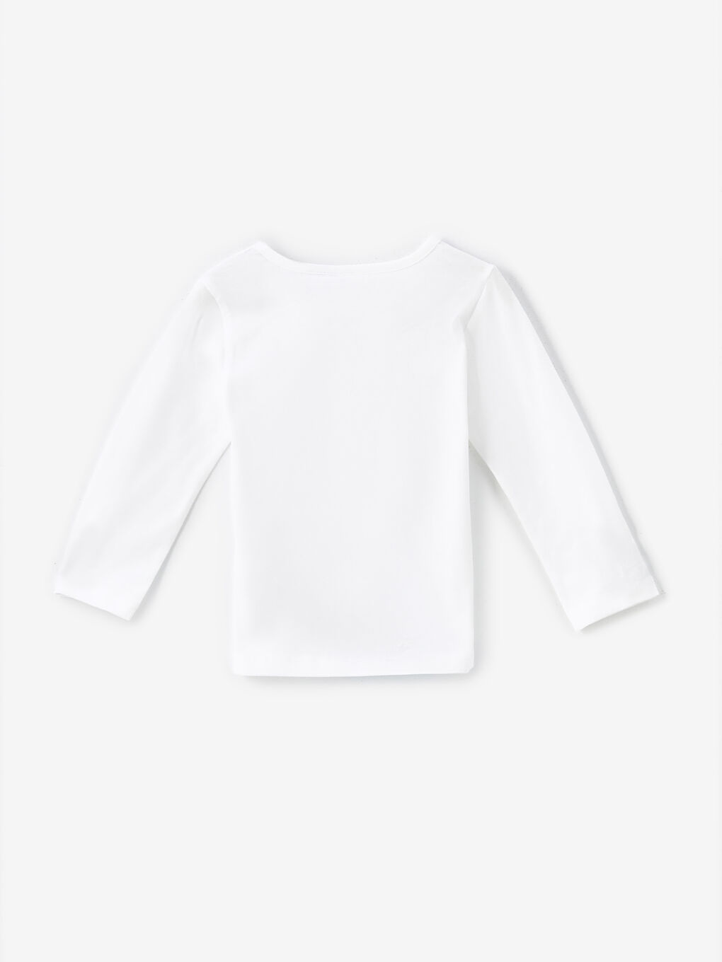 Beyaz Elsa Baskılı Kız Bebek Pijama Üst-1