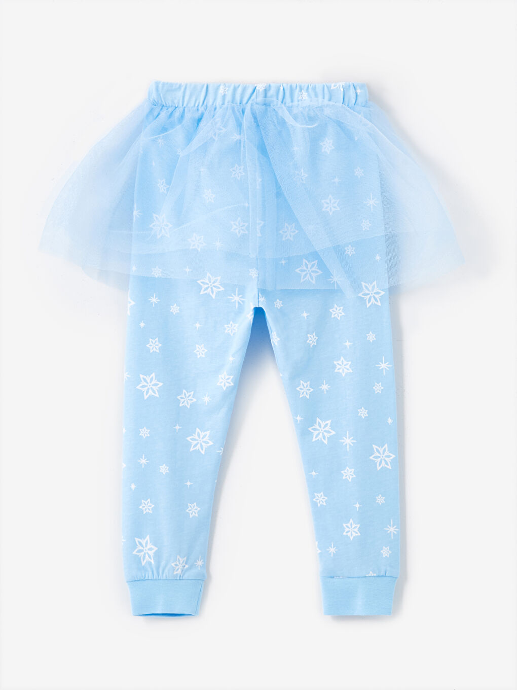 LCW baby Optik Beyaz Bisiklet Yaka Uzun Kollu Elsa Baskılı Kız Bebek Pijama Takım - 4