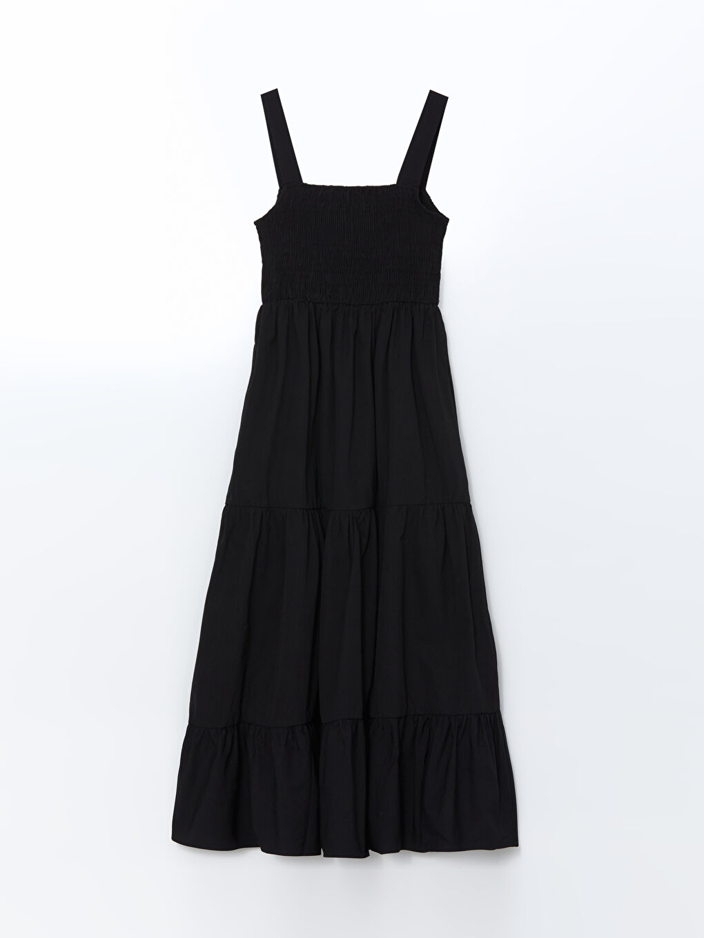Robe Longue Unie à Fines Bretelles pour Femmes à Col Carré-5