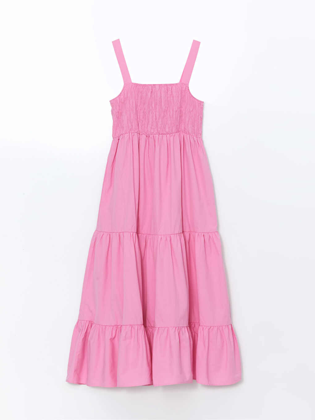 Robe Longue Unie à Fines Bretelles pour Femmes à Col Carré-5