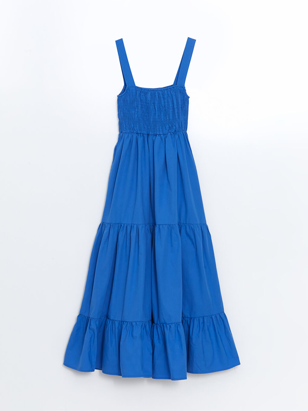 Robe Longue Unie à Fines Bretelles pour Femmes à Col Carré-4