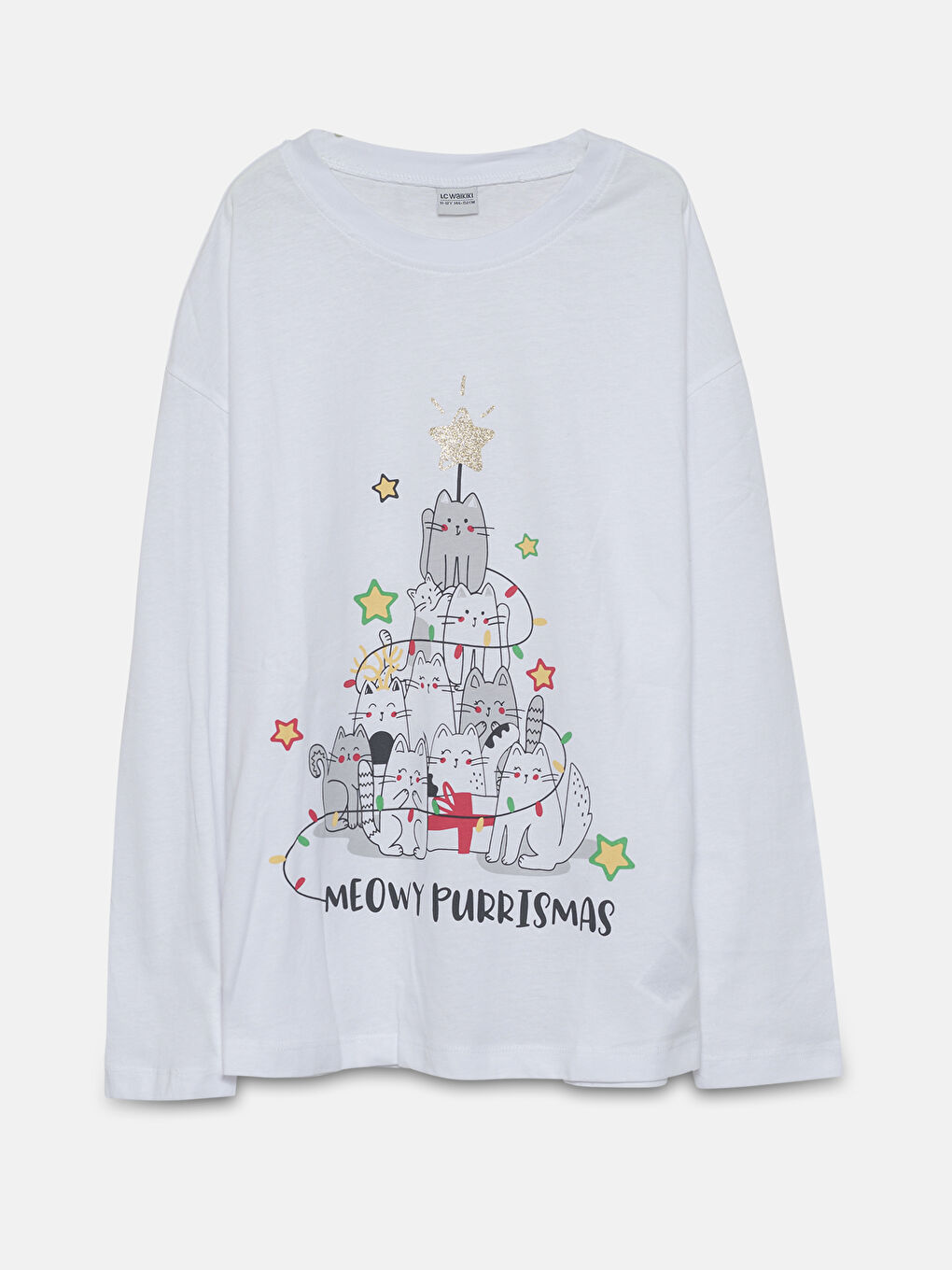 LCW DREAM Crew Neck Christmas Themed Girls' Pyjama Set -W4EO13Z4-Q6K
