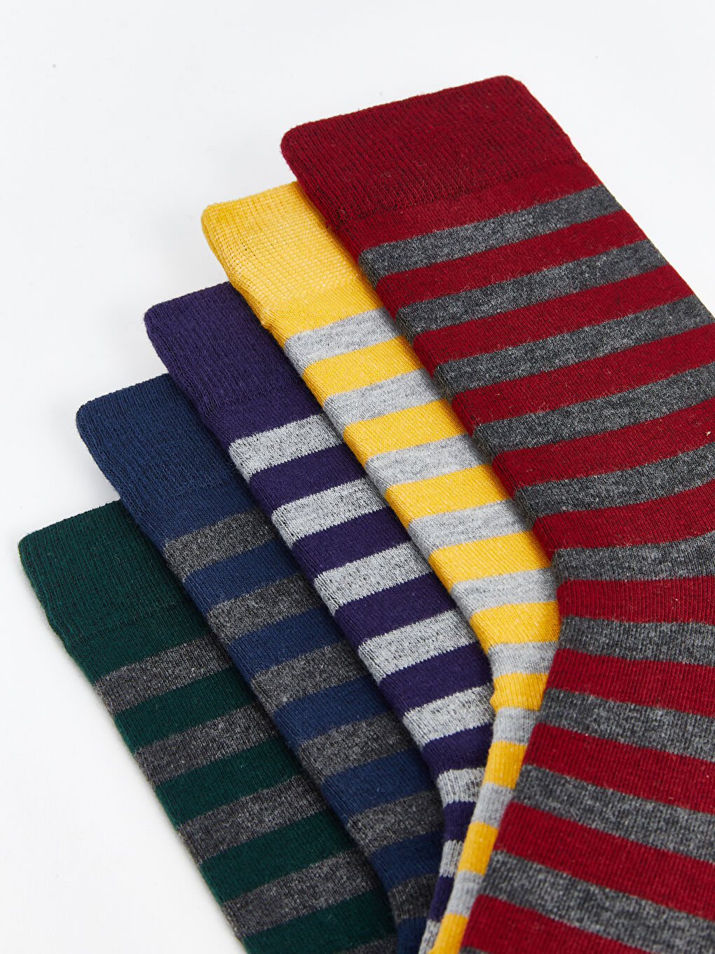 LCW ACCESSORIES Striped Men's Ankle Socks 5 Pack -W4EO24Z8-K00