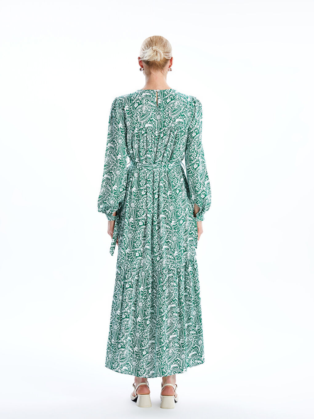 Crew Neck Floral Women's Dress-3