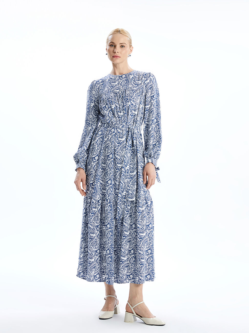 Crew Neck Floral Women's Dress-1