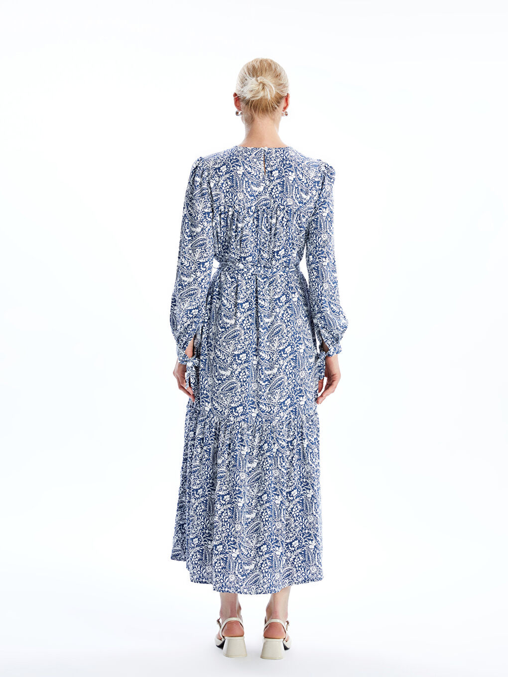 Crew Neck Floral Women's Dress-3