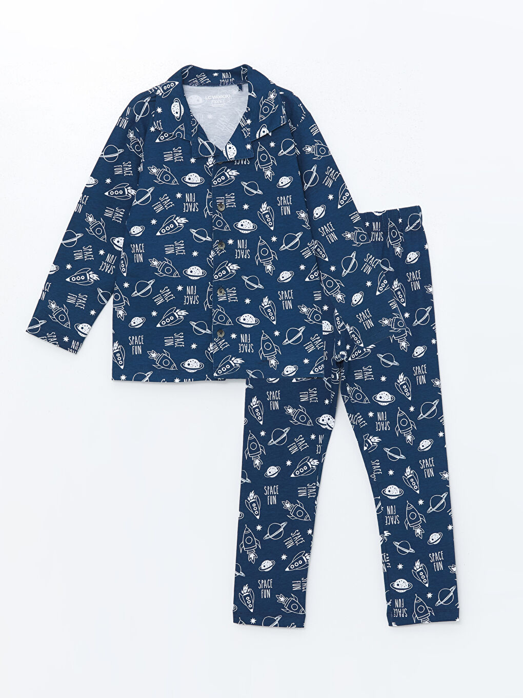 LCW DREAM Shirt Collar Patterned Long Sleeve Boys Pyjama Set -W4EO52Z4-LSJ