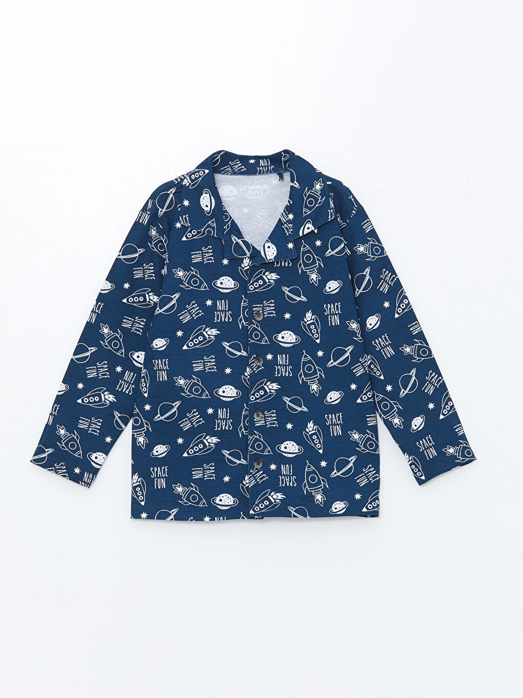 LCW DREAM Shirt Collar Patterned Long Sleeve Boys Pyjama Set -W4EO52Z4-LSJ