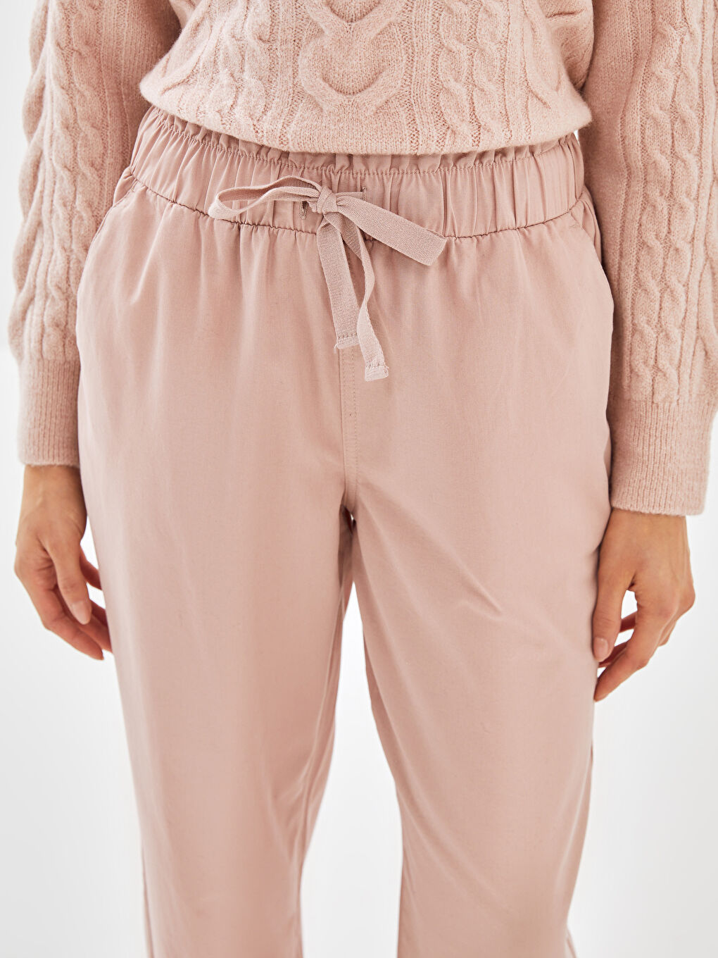 Elasticated Waist Loose Fit Women's Trousers-2