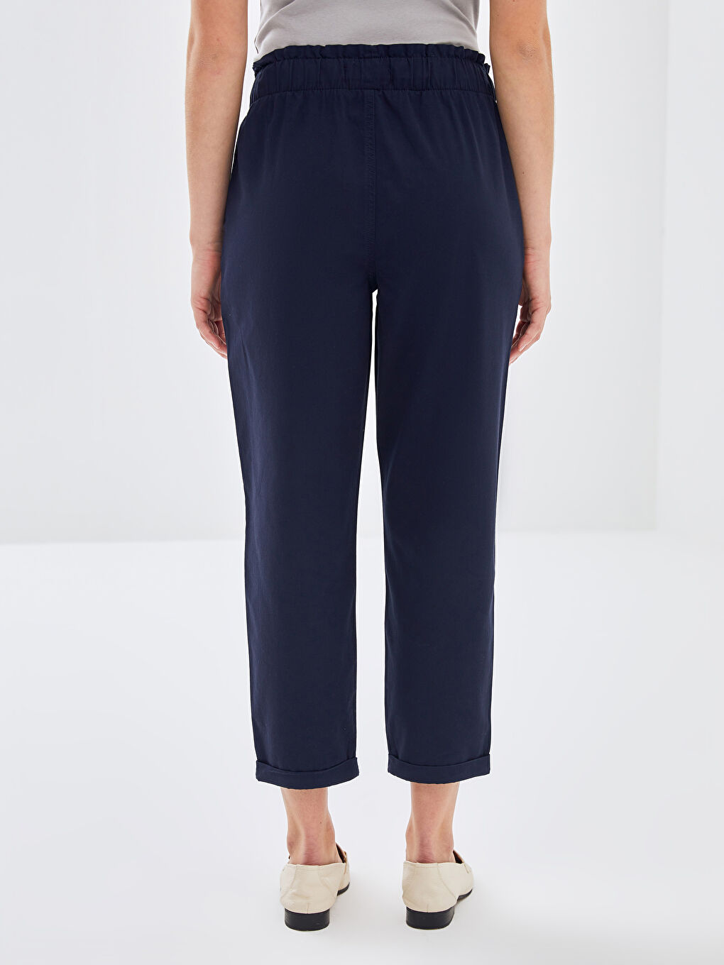 Elasticated Waist Loose Fit Women's Trousers-3
