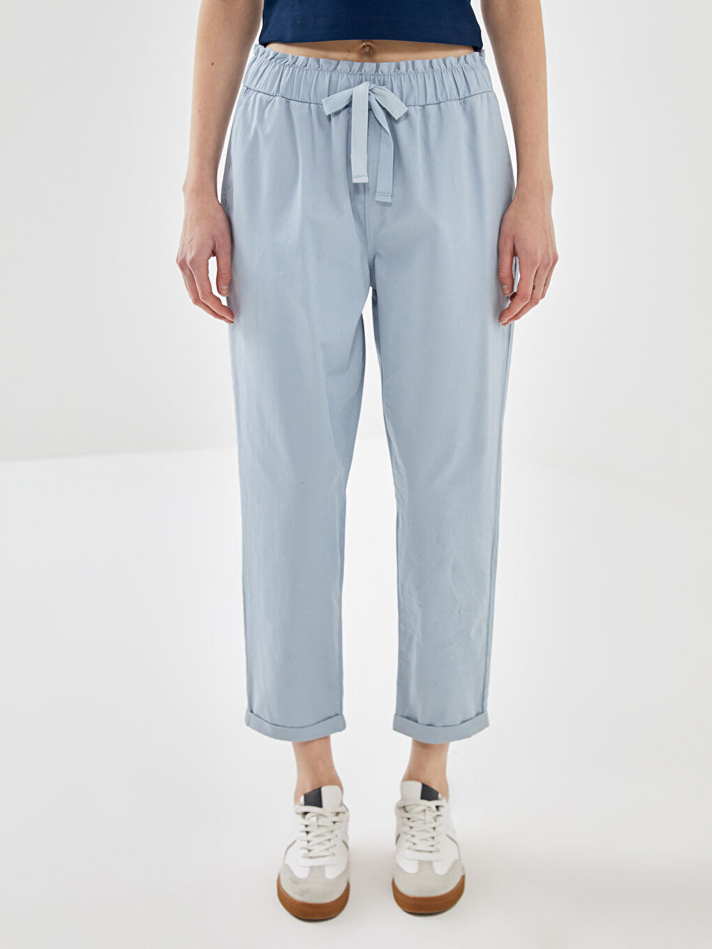 Elasticated Waist Loose Fit Women's Trousers-1