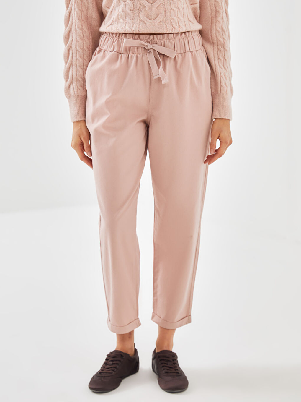 Elasticated Waist Loose Fit Women's Trousers-1