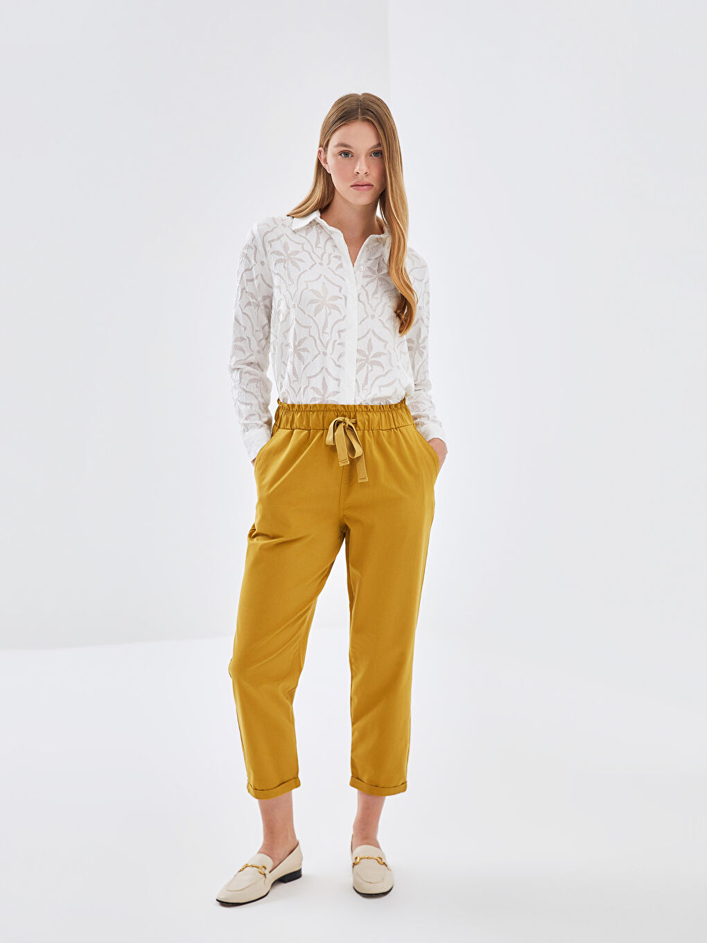 Elasticated Waist Loose Fit Women's Trousers