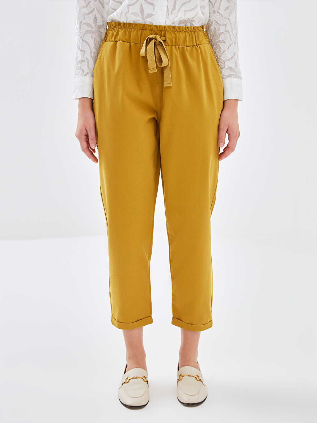 Elasticated Waist Loose Fit Women's Trousers-1